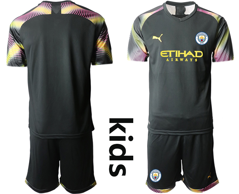 Youth 2020-2021 club  Manchester Cityl black goalkeeper blank Soccer Jerseys->manchester city jersey->Soccer Club Jersey